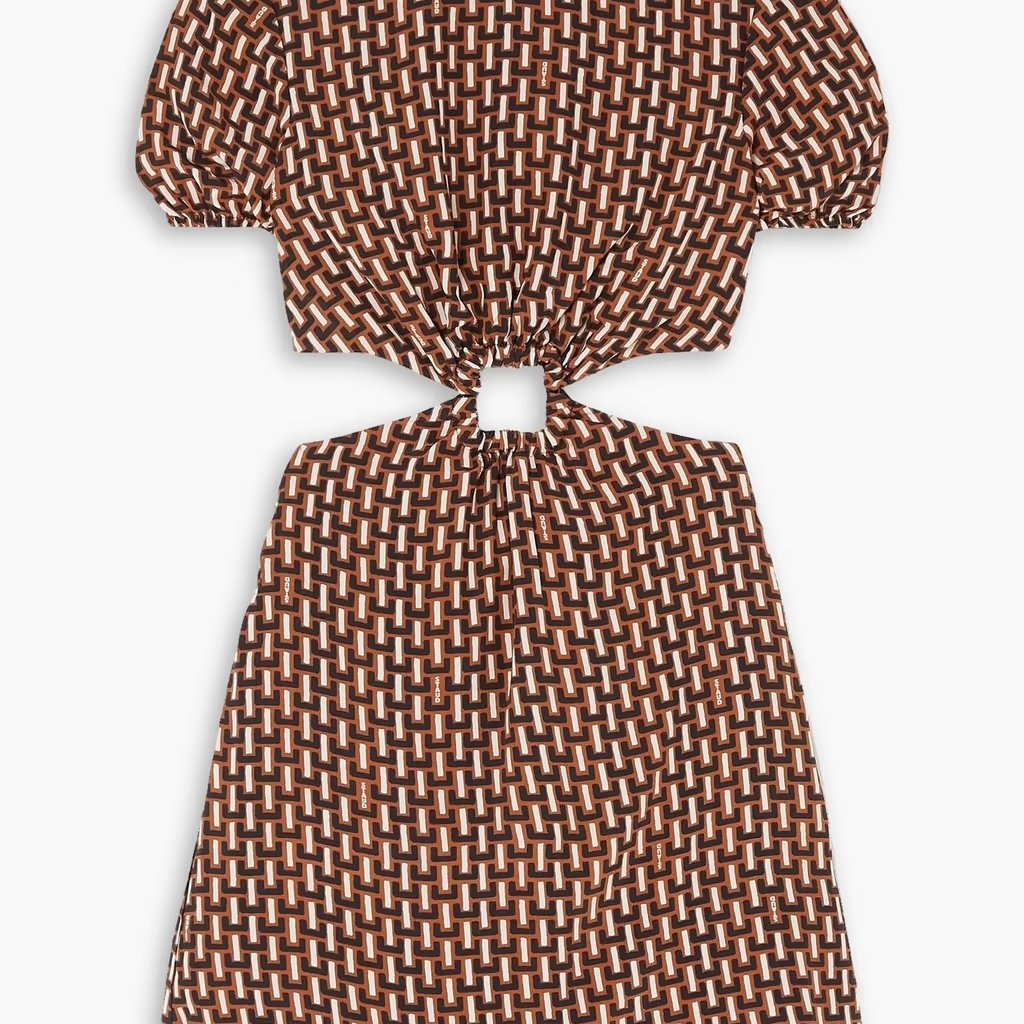 Staud Epona Cutout Printed Jersey Mini Dress